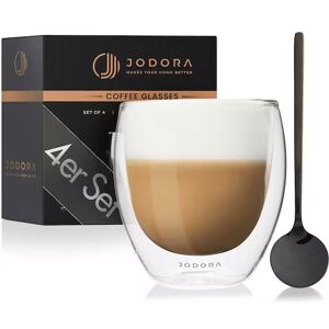 Jodora Design Cappuccino Gläser Doppelwandig - 4 X 250ml - Neu Transparent 250 ml
