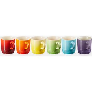 Le Creuset Stoneware Cappuccino Mugs - Set of 6 - Rainbow