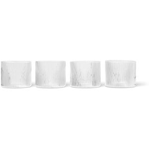 ferm LIVING Trinkglas Set Ripple Low clear