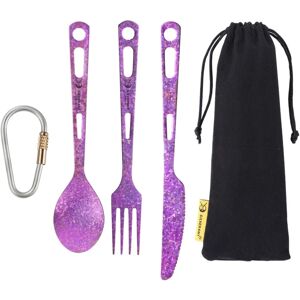 SilverAnt Titanium Cutlery Set 3 Piece Purple