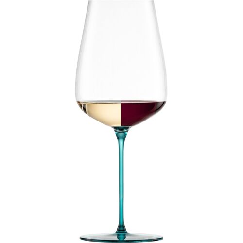 Eisch Weinglas EISCH „INSPIRE SENSISPLUS, Made in Germany“ Trinkgefäße Gr. Ø 10,0 cm x 25,3 cm, 740 ml, 2 tlg., blau (aqua) Weingläser und Dekanter Veredelung der farbigen Stiele in Handarbeit, 2-teilig