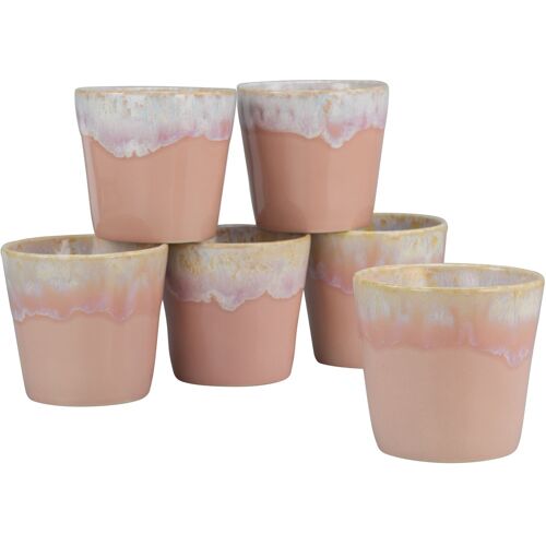 Creatable Becher CREATABLE „Kaffeebecher Grespresso Lungo“ Trinkgefäße rosa Kaffeebecher und Kaffeetassen 21 cl, Tassen Set, 6-teilig, Made in Europe