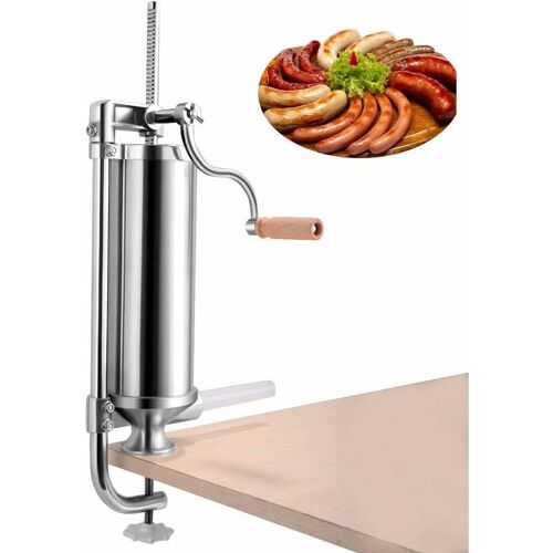 RELAX4LIFE Wurstpresse manuell 3,0 l, Wurstmaschine mit 4 Wurstfuellrohren, Wurstfuellmaschine aus Edelstahl & Aluminium, Wurstfueller mit Handkurbel und