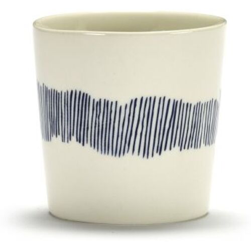 Serax Feast by Ottolenghi Kaffeetasse 4er Set – weiß swirl-stripes blau – 4 Tassen à 250 ml