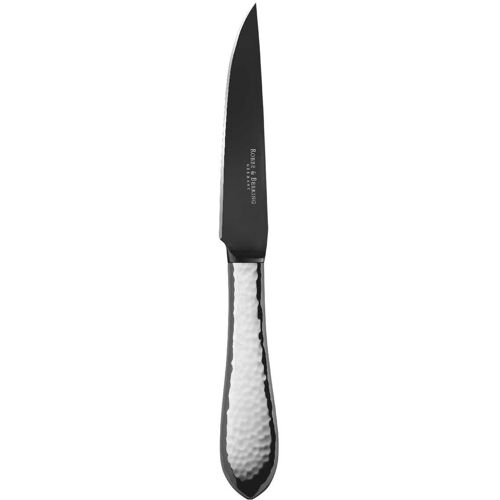 Robbe & Berking Martele – 150 g versilbert Steakmesser Frozen Black 225 mm