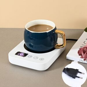 shopnbutik DS1209 kaffevarmemåtte Hot Coaster kontorisoleringsplade, stiktype: EU-stik (hvid)