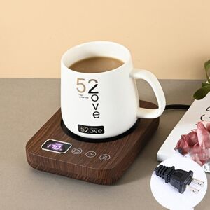shopnbutik DS1209 kaffevarmemåtte Hot Coaster kontorisoleringsplade, stiktype: US stik (trækorn)