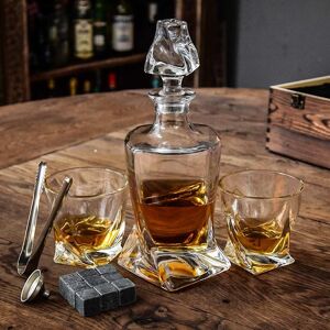 MikaMax Twisted Karaffesæt - Whiskeyglas & Whiskysten – Whiskey