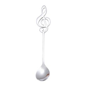 Shoppo Marte Creative Musical Note Spoon Coffee Stirring Scoop Stainless Steel Titanium Music Bar Spoon Gift Spoon(Silver)