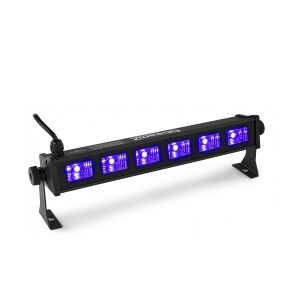 UV lys bar, BUV63 med 6 stk. kraftige UV LED / 36cm bred / solid monteringsfod f