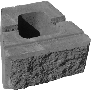 RBR Betongruppen RBR Lock Block XL - 26x30x15 - Koks - Knæk Støttemur