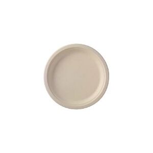 Multi Tallerken rund Ø23 cm med flad kant bagasse Greaseproof FF bionedbrydelig Beige,4 ps x 125 stk/krt