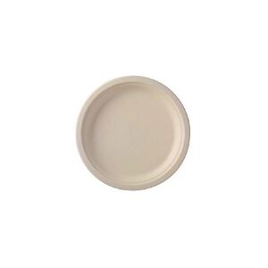 Multi Tallerken rund Ø26 cm med flad kant bagasse Greaseproof FF bionedbrydelig Beige,4 ps x 125 stk/krt