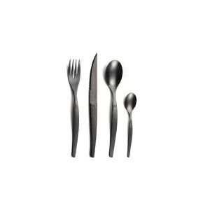 Lou Laguiole Amefa JET - 16-pc cutlery set in craft box - stonewash black PVD