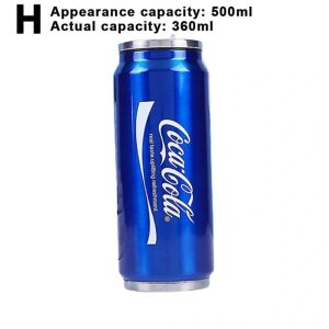 350 ml/500 ml Coca Cola krus, varm og kold isolering, 304 rustfrit stål termokande, gigantisk koksvandflaske, Custom Car Tra Actual Capacity 360Ml Blue
