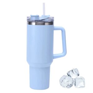 AUGRO Tumblers kop med sugerør, låg og håndtag, 1200 ml kaffekop krus