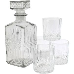 Northix Whisky karaffel med 4 whiskyglas Transparent