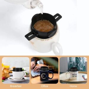 JIUSAIRUI Kaffefilter dryp kaffe te holder genanvendeligt krus kaffe drypper te kop sæt black