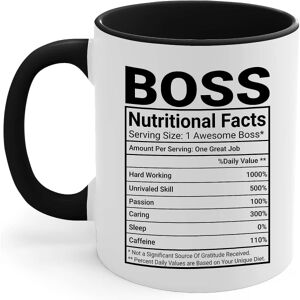Mug Kontoret Fødselsdagsgaver Til Boss Kvinder Mænd Sjove Arbejdsgaver 1 Boss Kaffekrus Boss Lady Seje gaver til Boss Boss Ernæringsfakta Bedste C