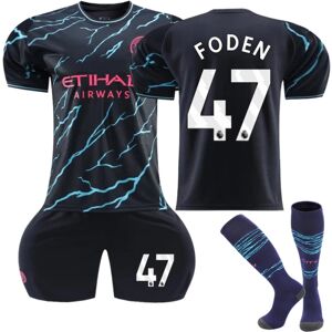 23-24 Manchester City Away Børnefodboldtrøjesæt nr. 47 Foden 26