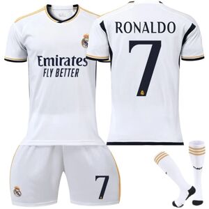 23-24 Real Madrid Home Børnefodboldtrøjesæt nr. 7 Cristiano Ronaldo 16