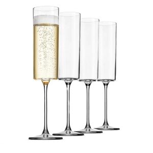 YIXI Glas Champagne 4 Pack 6-ounce Champagneglas 4 stk Sæt, Premium Square Edge Blown Glas Vinglas The Best1217