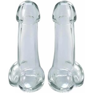 Penis Glas - Shotglas - Penis / Penisglas - Glas - 15 cl Transparent 2-Pack