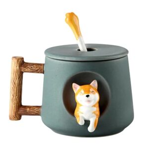 BATTERY Keramisk kaffekopp, 3D Shiba Inu djurmønsterkopp, CDQ