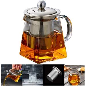 Glas tekande 350 ml tekande for én med varmebestandig rustfrit stål infuser Perfekt til te og kaffe (350 ml)