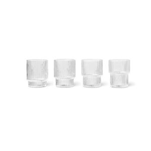 Ferm Living Ripple Snapseglas 4 stk Ø: 5 cm - Klar Glas