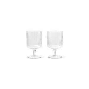 Ferm Living Ripple Vin Glas 2 stk Ø: 7,5 cm - Klar