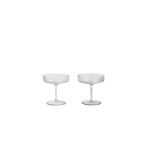 Ferm Living Ripple Champagne Saucer sæt af 2 Ø: 10,5 cm - Glass