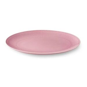 Lyngby  Porcelæn Lyngby Rhombe Color Ovalt Serveringsfad 28,5x21,5 cm - Rose