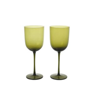 Ferm Living Host Red Wine Glasses Set of 2 - Moss Green