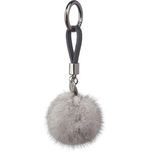 Natures Collection Mink Pom Pom Nøglering 7 cm - Light Sapphire