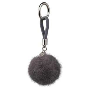 Natures Collection Mink Pom Pom Nøglering 7 cm - Dark Grey