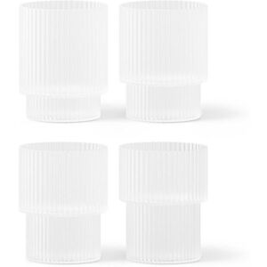 Ferm Living Ripple Glass Set of 4 Ø: 7 cm - Frosted Glass