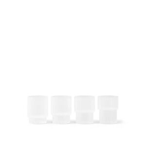 Ferm Living Ripple Small Glasses Set of 4 H: 6 cm - Frosted Glass