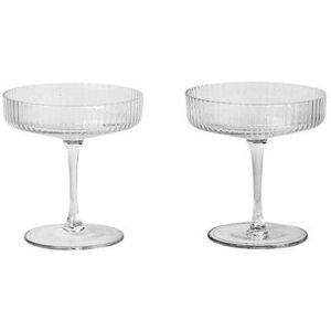 ferm LIVING - Ripple Champagne Saucers Set of 2 Clear