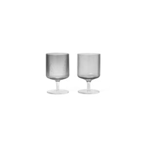 ferm LIVING - Ripple Wine Glasses Set of 2 Smoked Grey
