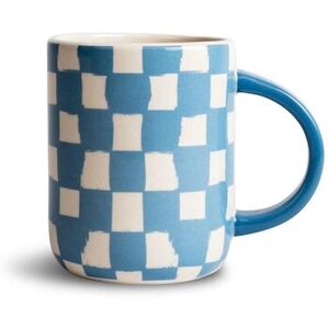 Byon Blue-White Mug Liz Check Blue/white One Size