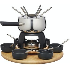 Artesà Servicio de fondue para 6 personas de plata acero inoxidable