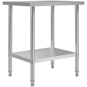 vidaXL Mesa de trabajo para cocina acero inoxidable 80x60x85 cm