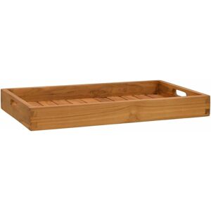 vidaXL Bandeja de madera de teca maciza 60x35 cm