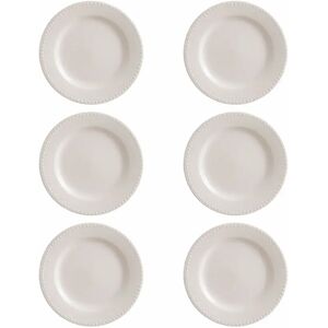 LOLAhome Juego de 6 platos de postre blancos de stoneware de Ø 20 cm