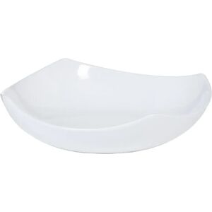 LOLAhome Centro de mesa plato blanco de cerámica de 29x29x8 cm