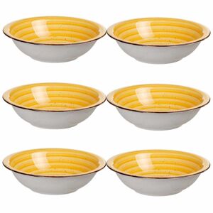 LOLAhome Juego de 6 platos hondos amarillos de stoneware de Ø 21 cm