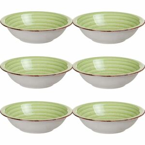 LOLAhome Juego de 6 platos hondos verdes de stoneware de Ø 21 cm