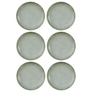 LOLAhome Juego de 6 platos llanos verdes de porcelana de Ø 26 cm