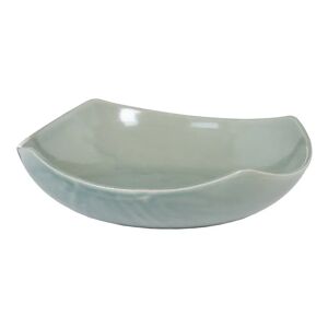 LOLAhome Centro de mesa plato verde de cerámica de 29x29x8 cm